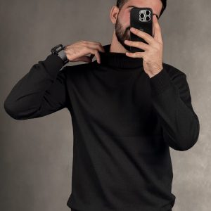 یقه اسکی بافت رنگ مشکی