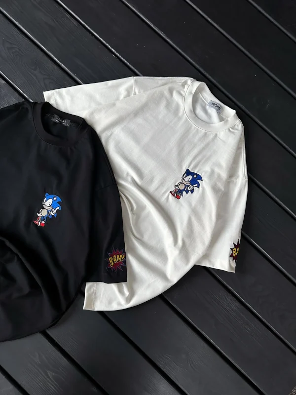تیشرت باکسی گلدوزی طرح SONIC - Image 7
