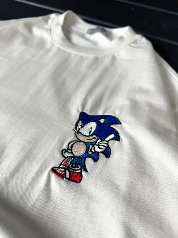 تیشرت باکسی گلدوزی طرح SONIC - Image 2